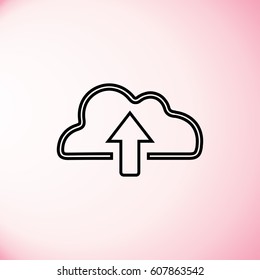 Cloud upload, linear icon.