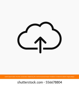 Cloud upload, linear icon. One of a set of linear web icons