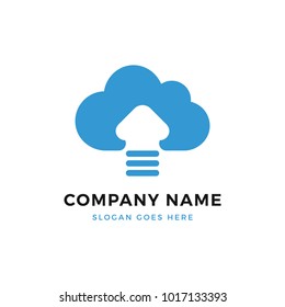 Cloud Upload Logo Design Template Stock Vector (royalty Free 