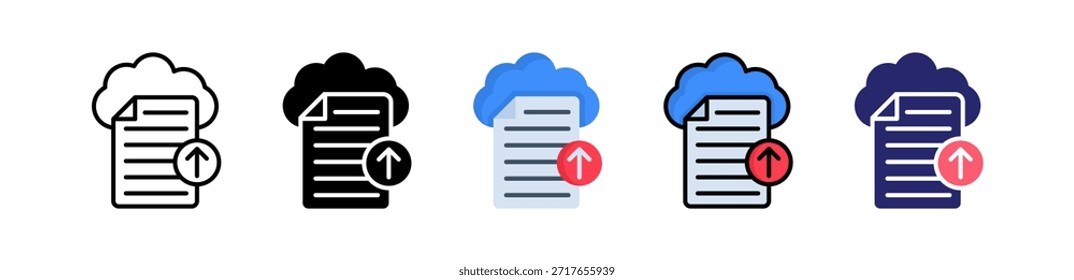 Cloud Upload Multiple Style Icon Set Collection..