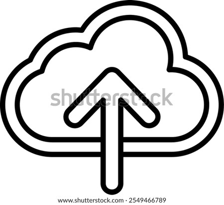 Cloud upload Outline Icon Style Design