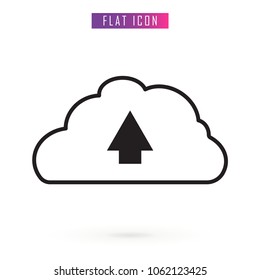 Cloud Upload Outline Vector Icon