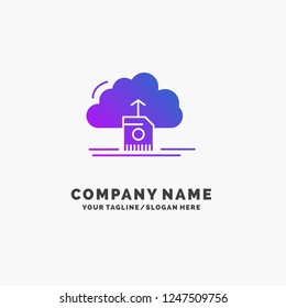 cloud, upload, save, data, computing Purple Business Logo Template. Place for Tagline.