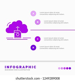 cloud, upload, save, data, computing Infographics Template for Website and Presentation. GLyph Purple icon infographic style vector illustration.