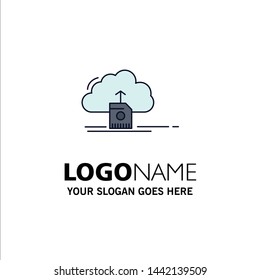 cloud, upload, save, data, computing Flat Color Icon Vector