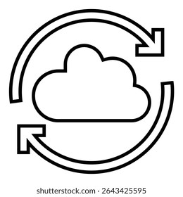 cloud upload set line icon design. cloud upload set thin black outline symbol vector illustration. editable stroke icon on transparent background.