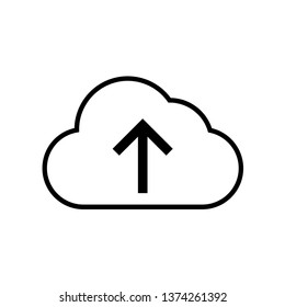 Cloud upload sign. Cloud storage icon. Up arrow in cloud sign