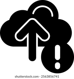 Cloud upload Solid Style Icon Design