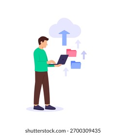 Carregamento em nuvem, armazenamento e sincronização de dados on-line com segurança