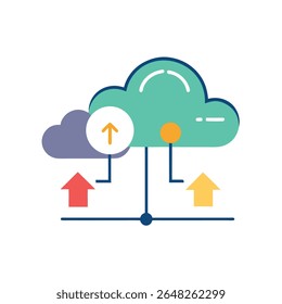 Cloud Upload and Sync Icons with Arrow Elements