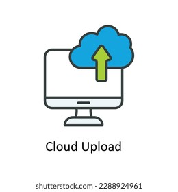 Cloud Upload Vector   fill outline Icons. Simple stock illustration stock