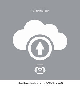 Cloud upload - Vector flat minimal icon