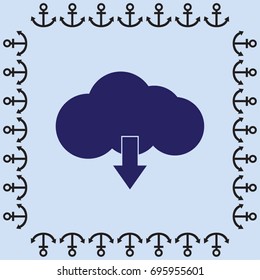 Cloud upload vector icon 