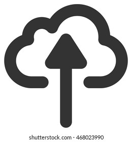 Cloud Upload vector icon. Style is stroke flat icon symbol, gray color, white background.