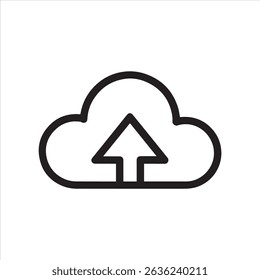 Cloud Upload Vector Icon with Upward Arrow