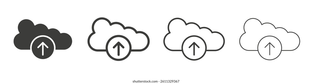 Cloud upload vector icons graphic pack
