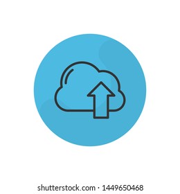Cloud Upload Vector Illustration, outline sign.