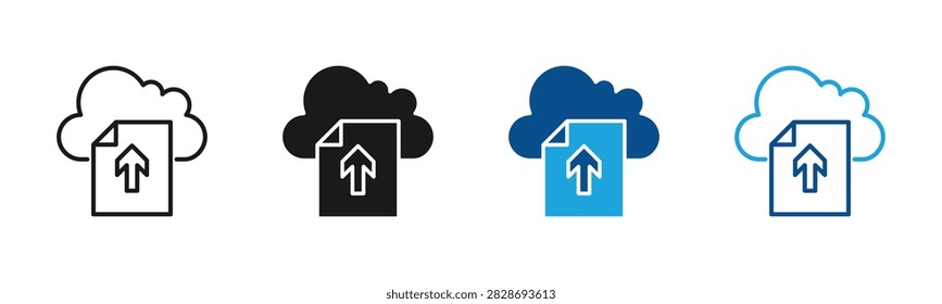 Cloud Upload web icon with multiple style collection