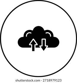 Cloud Uploading vector icon. Can be used for printing, mobile and web applications.
