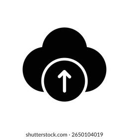 Nuvem com seta para cima representando transferência de dados de upload armazenamento em nuvem compartilhamento conectividade acesso em rede computação digital online troca de informações backup