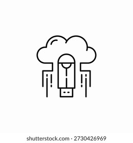 cloud usb transfer icon sign vector