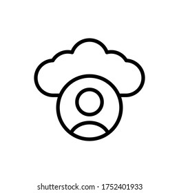 Cloud, user icon. Simple line, outline vector elements of internet storage icons for ui and ux, website or mobile application