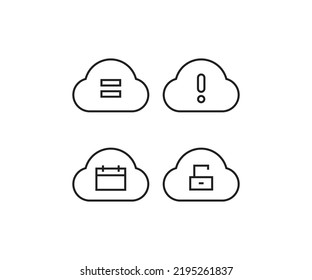 cloud and user interface icons set