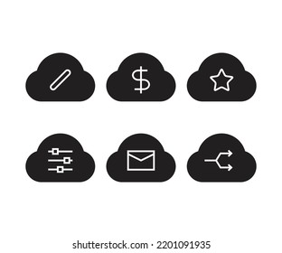 cloud and user interface icons set