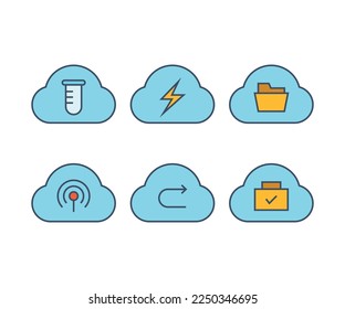 cloud and user interface icons set