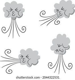 Cloud variations that blow the wind in various directions