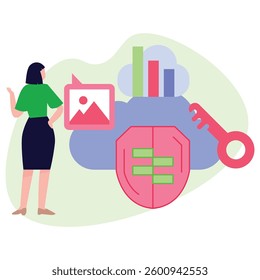 Cloud vault Vector Illustration Which can easily modify or edit