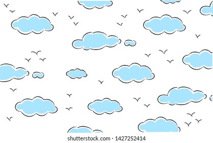 Cloud vector background . Cloud vetor illustration