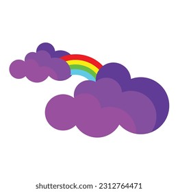 cloud vector with beautiful rainbow