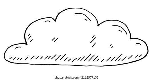 Cloud. Vector black vintage engraving illustration. Isolated on white background
