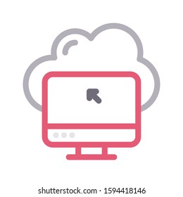 cloud vector color line icon 