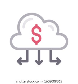 cloud vector color line icon 