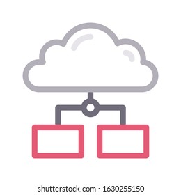 cloud vector color line icon 