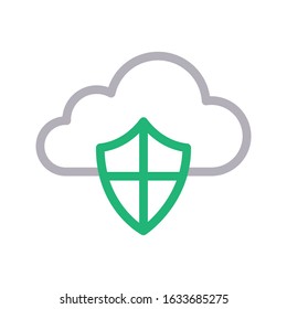 cloud vector color line icon 