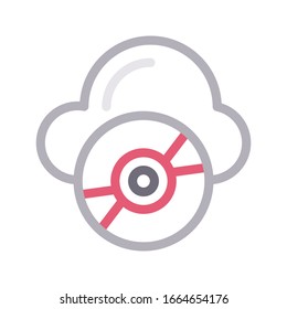 cloud vector color line icon 