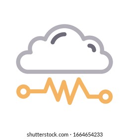 cloud vector color line icon 