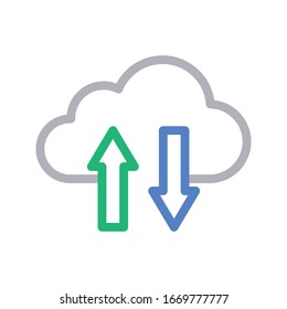 cloud vector color line icon 