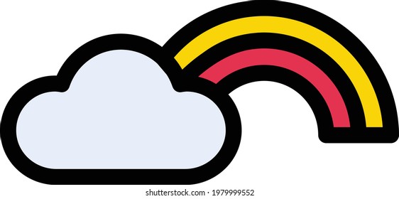 cloud vector color line icon