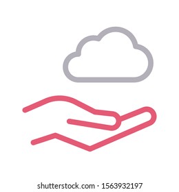 cloud vector colour line icon 