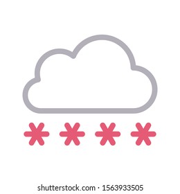 cloud vector colour line icon 