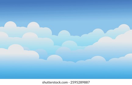 Cloud vector design with blue sky background design.