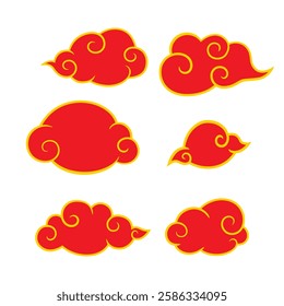 Cloud vector design, Chinese cloud motif, Cloud icon