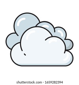 cloud vector flat color icon 