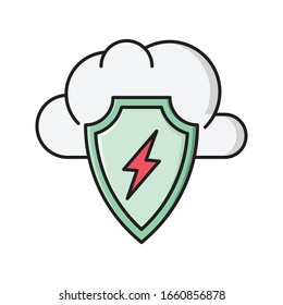 cloud vector flat color icon 