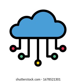 cloud vector flat color icon 