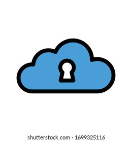 cloud vector flat color icon 